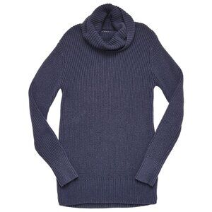 Abercrombie & Fitch Knit Cowl Neck Sweater Dress Navy Blue Medium Quiet Luxury